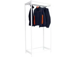 PROREGAL Kleiderstangenregal Metal Einzel HxBxT 150 x 90 x 50 cm Weiß Kleiderständer Garderobe Klamottenregal Stangenregal Regal* Garderoben