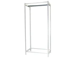 PROREGAL Kleiderstangenregal Metal Einzel HxBxT 150 x 90 x 50 cm Weiß Kleiderständer Garderobe Klamottenregal Stangenregal Regal* Garderoben