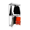 PROREGAL Kleiderstangenregal Metal Doppel HxBxT 200 x 120 x 75 cm Grau Kleiderständer Garderobe Klamottenregal Stangenregal Regal* Garderoben