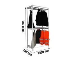 PROREGAL Kleiderstangenregal Metal Doppel HxBxT 200 x 120 x 75 cm Grau Kleiderständer Garderobe Klamottenregal Stangenregal Regal* Garderoben