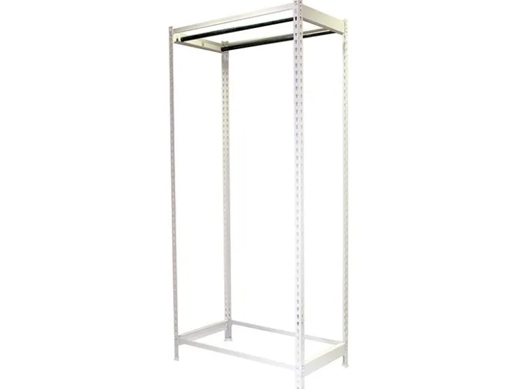 PROREGAL Kleiderstangenregal Metal Einzel HxBxT 200 x 120 x 50 cm Weiß Kleiderständer Garderobe Klamottenregal Stangenregal Regal