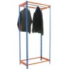 PROREGAL Kleiderstangenregal Metal Einzel HxBxT 200 x 90 x 50 cm Blau/Orange Kleiderständer Garderobe Klamottenregal Stangenregal Regal* Garderoben