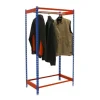 PROREGAL Kleiderstangenregal Metal Einzel HxBxT 150 x 90 x 50 cm Blau/Orange Kleiderständer Garderobe Klamottenregal Stangenregal Regal* Garderoben