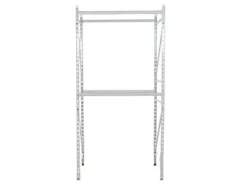 PROREGAL Kleiderständer HxBxT 200 x 125 x 60 cm Fachlast 130 kg & 2 Ebenen Lichtgrau* Garderoben