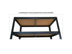 PROREGAL Kommissionierwagen BÜFFEL Fahrbares Kommissionierregal 100x90x50cm 3 Ebenen Fachlast 50kg 2x Mit Feststellbremse Schwarz* Regale Schwarz