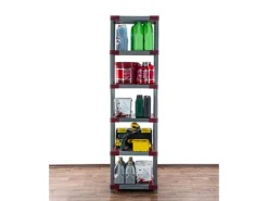 PROREGAL Kunststoffregal Big Grey Bear Extra-Tall HxBxT 220 x 70 x 46 cm Fachlast 160 kg Grau/Rot
