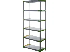 PROREGAL Kunststoffregal Big Grey Bear Extra-Tall HxBxT 220 x 100 x 46 cm Fachlast 160 kg Grau/Grün