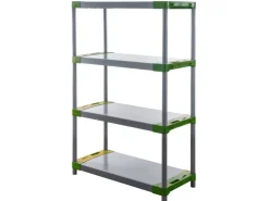 PROREGAL Kunststoffregal Big Grey Bear Low HxBxT 138 x 80 x 46 cm Fachlast 160 kg Grau/Grün