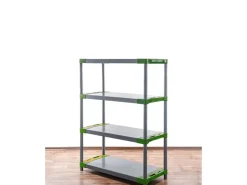 PROREGAL Kunststoffregal Big Grey Bear Low HxBxT 138 x 80 x 46 cm Fachlast 160 kg Grau/Grün