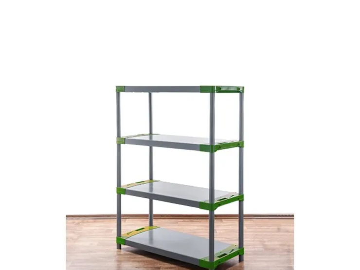 PROREGAL Kunststoffregal Big Grey Bear Low HxBxT 138 x 80 x 46 cm Fachlast 160 kg Grau/Grün
