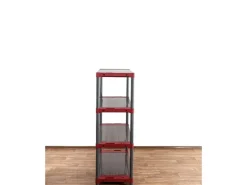 PROREGAL Kunststoffregal Big Grey Bear Low HxBxT 138 x 110 x 46 cm Fachlast 160 kg Grau/Rot* Kunststoffregale