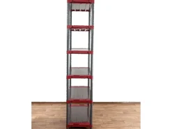 PROREGAL Kunststoffregal Grey Bear Extra-Tall HxBxT 220 x 90 x 46 cm Fachlast 120 kg Grau/Rot* Kunststoffregale