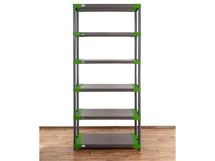 PROREGAL Kunststoffregal Grey Bear Extra-Tall HxBxT 220 x 90 x 46 cm Fachlast 120 kg Grau/Grün* Kunststoffregale