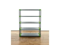 PROREGAL Kunststoffregal Grey Bear Tall HxBxT 180 x 140 x 46 cm Fachlast 70 kg Grau/Grün