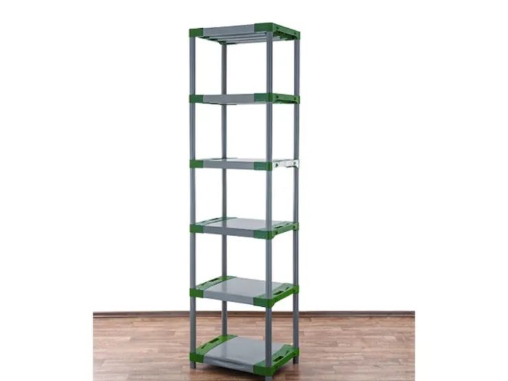 PROREGAL Kunststoffregal Grey Bear Extra-Tall HxBxT 220 x 70 x 46 cm Fachlast 120 kg Grau/Grün* Kunststoffregale