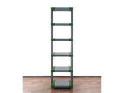 PROREGAL Kunststoffregal Grey Bear Extra-Tall HxBxT 220 x 70 x 46 cm Fachlast 120 kg Grau/Grün* Kunststoffregale