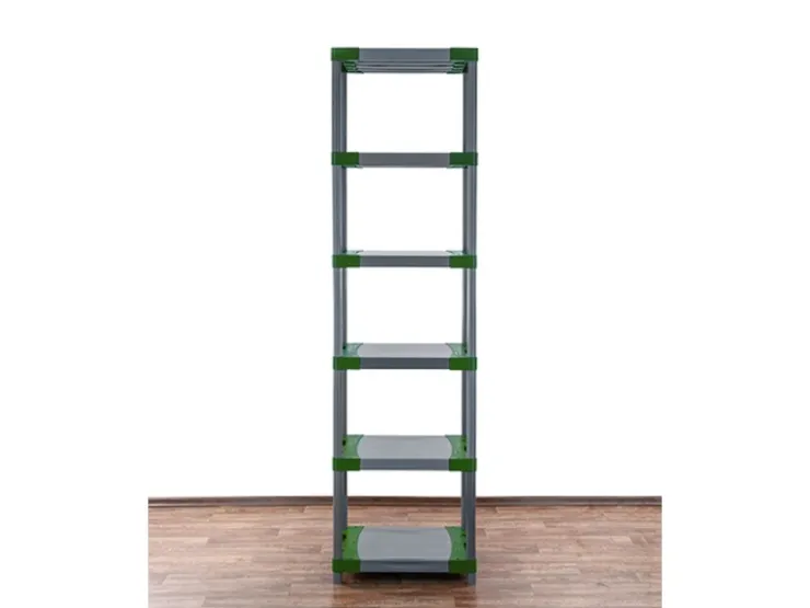 PROREGAL Kunststoffregal Grey Bear Extra-Tall HxBxT 220 x 70 x 46 cm Fachlast 120 kg Grau/Grün* Kunststoffregale
