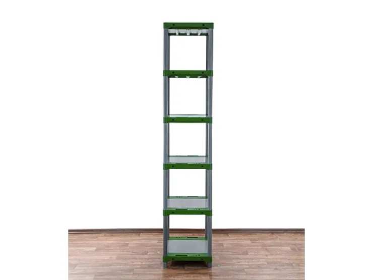 PROREGAL Kunststoffregal Grey Bear Extra-Tall HxBxT 220 x 70 x 46 cm Fachlast 120 kg Grau/Grün* Kunststoffregale