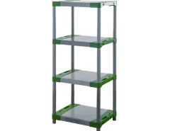 PROREGAL Kunststoffregal Big Grey Bear Low HxBxT 138 x 60 x 46 cm Fachlast 160 kg Grau/Grün