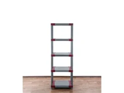 PROREGAL Kunststoffregal Grey Bear Tall HxBxT 180 x 70 x 46 cm Fachlast 120 kg Grau/Rot* Kunststoffregale
