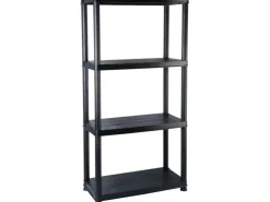 PROREGAL Kunststoffregal Panther Tall HxBxT 135x60x30cm Fachlast 20kg Pro Ebene Schwarz* Regale Schwarz