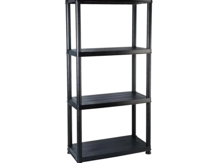 PROREGAL Kunststoffregal Panther Tall HxBxT 135x60x30cm Fachlast 20kg Pro Ebene Schwarz* Regale Schwarz