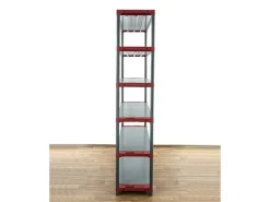 PROREGAL Kunststoffregal Grey Bear Extra-Tall HxBxT 220 x 140 x 46 cm Fachlast 70 kg Grau/Rot* Kunststoffregale