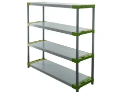 PROREGAL Kunststoffregal Big Grey Bear Low HxBxT 138 x 150 x 46 cm Fachlast 120 kg Grau/Grün* Kunststoffregale