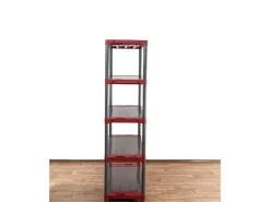 PROREGAL Kunststoffregal Grey Bear Tall HxBxT 180 x 120 x 46 cm Fachlast 120 kg Grau/Rot* Kunststoffregale