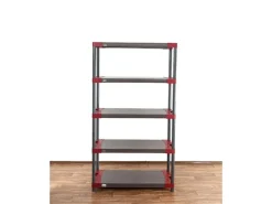 PROREGAL Kunststoffregal Grey Bear Tall HxBxT 180 x 120 x 46 cm Fachlast 120 kg Grau/Rot* Kunststoffregale
