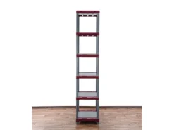 PROREGAL Kunststoffregal Grey Bear Extra-Tall HxBxT 220 x 70 x 46 cm Fachlast 120 kg Grau/Rot