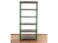 PROREGAL Kunststoffregal Grey Bear Extra-Tall HxBxT 220 x 120 x 46 cm Fachlast 120 kg Grau/Grün* Kunststoffregale