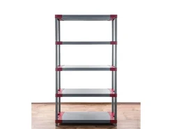 PROREGAL Kunststoffregal Big Grey Bear Tall HxBxT 180 x 90 x 46 cm Fachlast 160 kg Grau/Rot