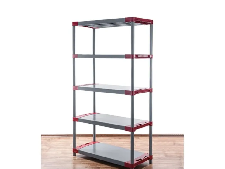 PROREGAL Kunststoffregal Big Grey Bear Tall HxBxT 180 x 90 x 46 cm Fachlast 160 kg Grau/Rot