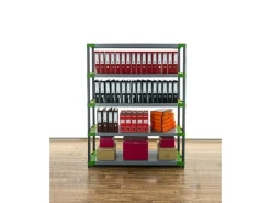 PROREGAL Kunststoffregal Grey Bear Tall HxBxT 180 x 130 x 46 cm Fachlast 70 kg Grau/Grün* Kunststoffregale