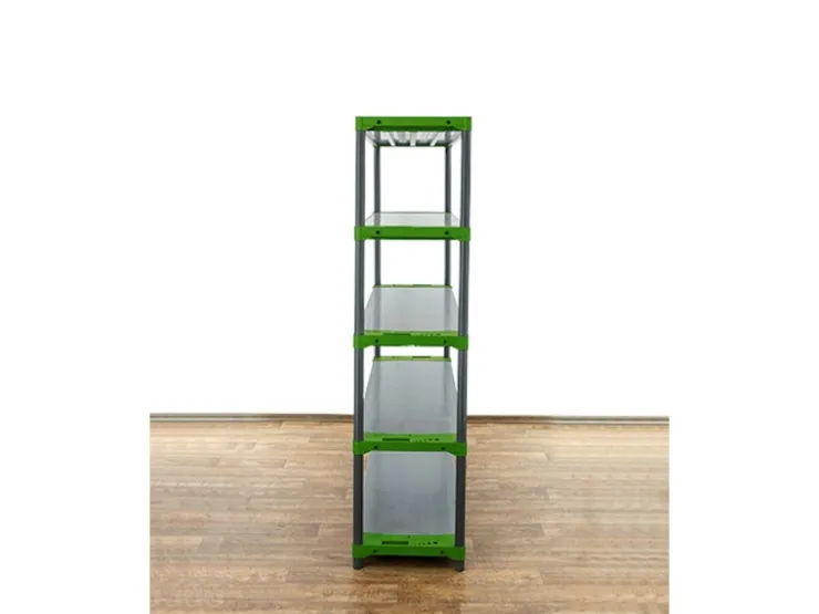 PROREGAL Kunststoffregal Grey Bear Tall HxBxT 180 x 130 x 46 cm Fachlast 70 kg Grau/Grün* Kunststoffregale