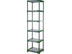 PROREGAL Kunststoffregal Big Grey Bear Extra-Tall HxBxT 220 x 60 x 46 cm Fachlast 160 kg Grau/Grün* Kunststoffregale