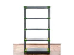 PROREGAL Kunststoffregal Grey Bear Tall HxBxT 180 x 80 x 46 cm Fachlast 120 kg Grau/Grün