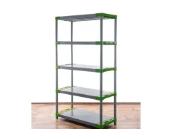 PROREGAL Kunststoffregal Grey Bear Tall HxBxT 180 x 80 x 46 cm Fachlast 120 kg Grau/Grün