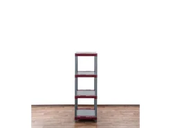 PROREGAL Kunststoffregal Grey Bear Low HxBxT 138 x 70 x 46 cm Fachlast 120 kg Grau/Rot* Kunststoffregale