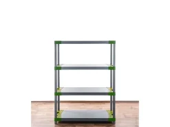 PROREGAL Kunststoffregal Grey Bear Low HxBxT 138 x 80 x 46 cm Fachlast 120 kg Grau/Grün* Kunststoffregale