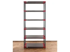 PROREGAL Kunststoffregal Big Grey Bear Extra-Tall HxBxT 220 x 90 x 46 cm Fachlast 160 kg Grau/Rot