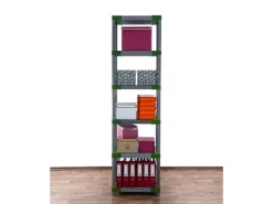 PROREGAL Kunststoffregal Grey Bear Extra-Tall HxBxT 220 x 60 x 46 cm Fachlast 120 kg Grau/Grün* Kunststoffregale