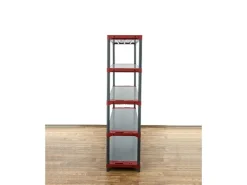 PROREGAL Kunststoffregal Grey Bear Tall HxBxT 180 x 150 x 46 cm Fachlast 70 kg Grau/Rot* Kunststoffregale