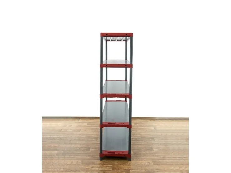 PROREGAL Kunststoffregal Grey Bear Tall HxBxT 180 x 150 x 46 cm Fachlast 70 kg Grau/Rot* Kunststoffregale