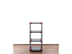 PROREGAL Kunststoffregal Big Grey Bear Low HxBxT 138 x 70 x 46 cm Fachlast 160 kg Grau/Rot