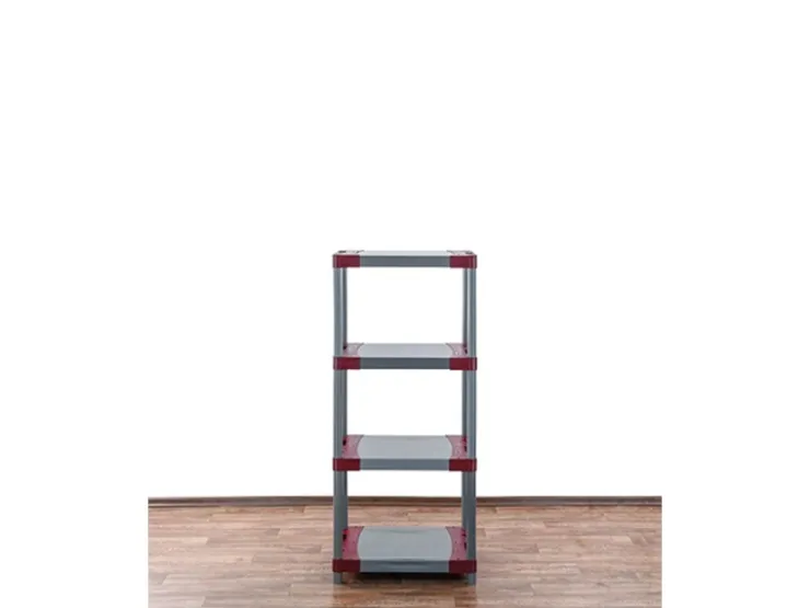 PROREGAL Kunststoffregal Big Grey Bear Low HxBxT 138 x 70 x 46 cm Fachlast 160 kg Grau/Rot
