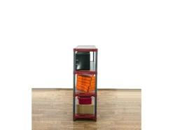 PROREGAL Kunststoffregal Big Grey Bear Low HxBxT 138 x 130 x 46 cm Fachlast 120 kg Grau/Rot* Kunststoffregale