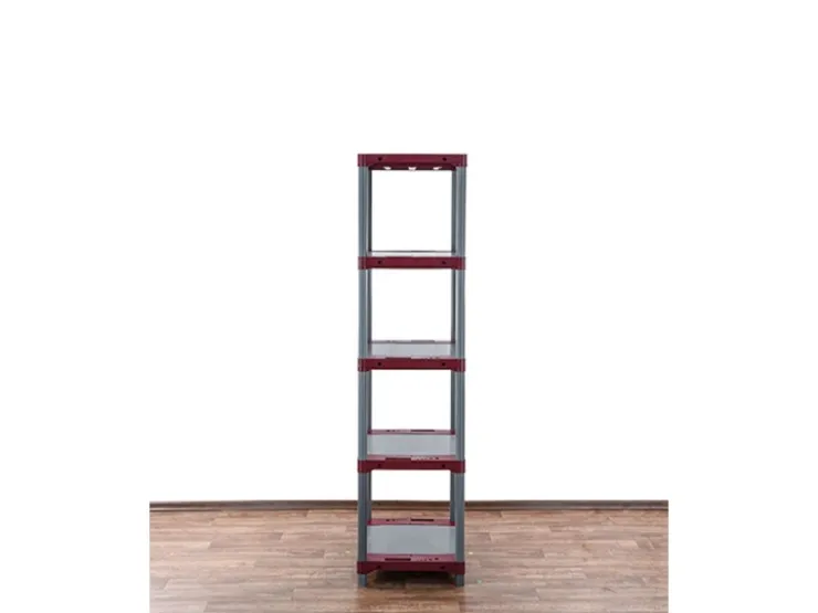 PROREGAL Kunststoffregal Big Grey Bear Tall HxBxT 180 x 70 x 46 cm Fachlast 160 kg Grau/Rot* Kunststoffregale