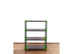 PROREGAL Kunststoffregal Grey Bear Low HxBxT 138 x 100 x 46 cm Fachlast 120 kg Grau/Grün* Kunststoffregale